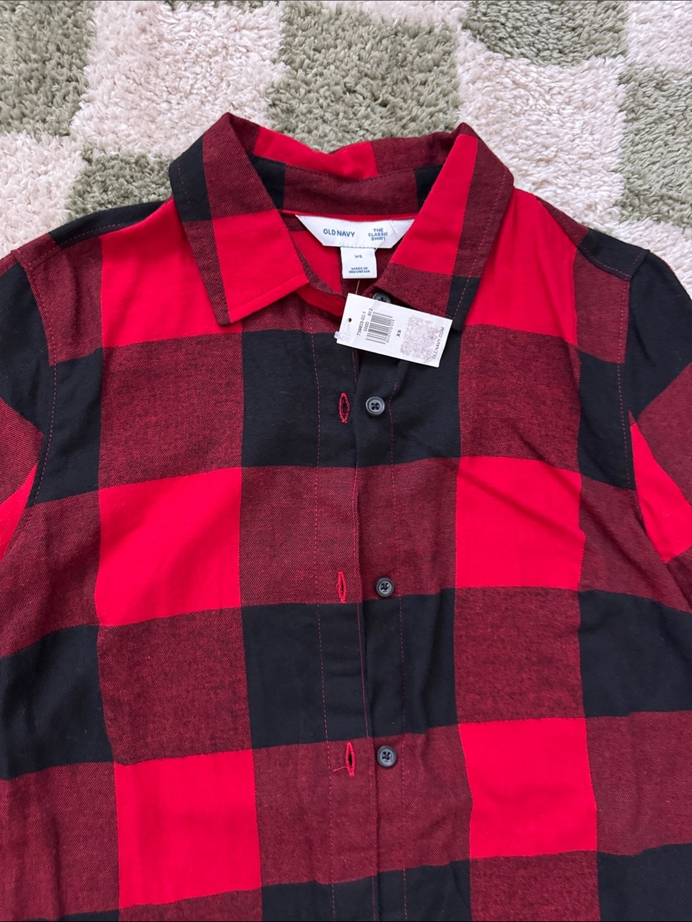 Old Navy Red and Black Buffalo Check women’s Button-Down Shirt